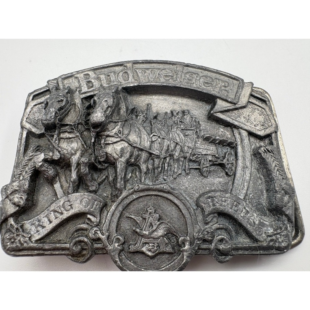 Vintage Budweiser Clydesdales Belt Buckle W-42 Official Anheuser-Busch USA Made
